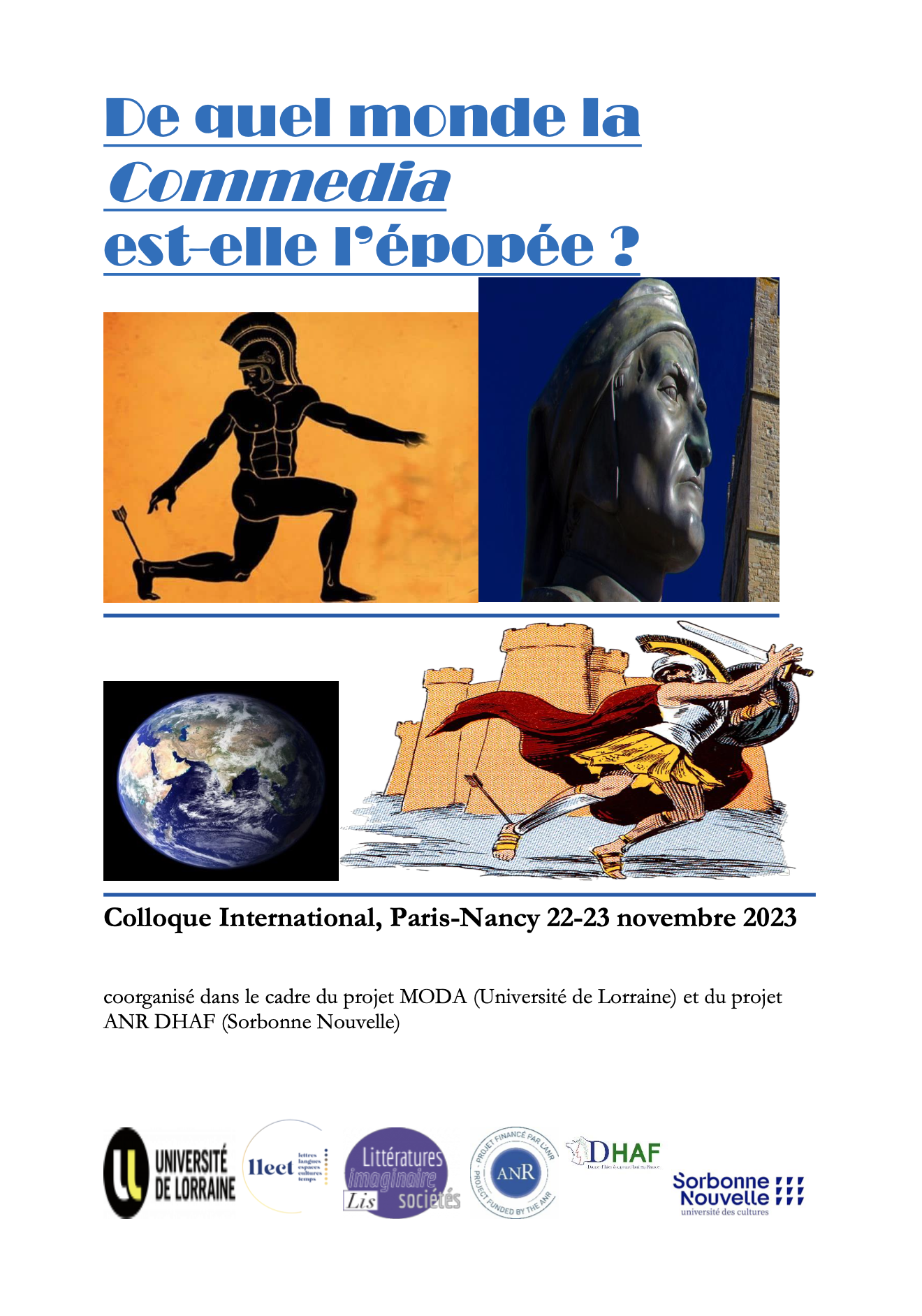 Colloque - De quel monde la Commedia est-elle l'épopée ? - visuel