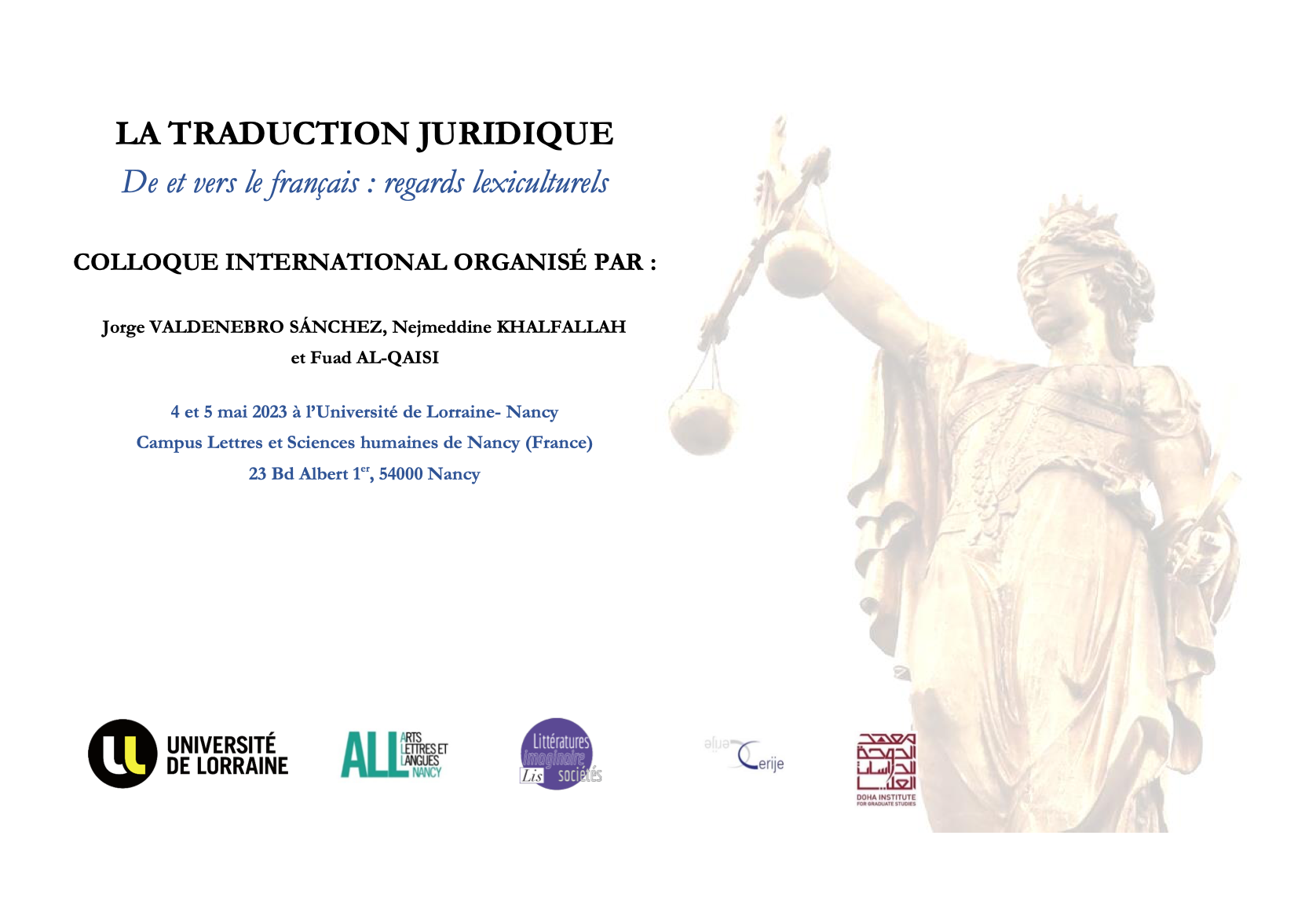 Colloque La Traduction Juridique - visuel