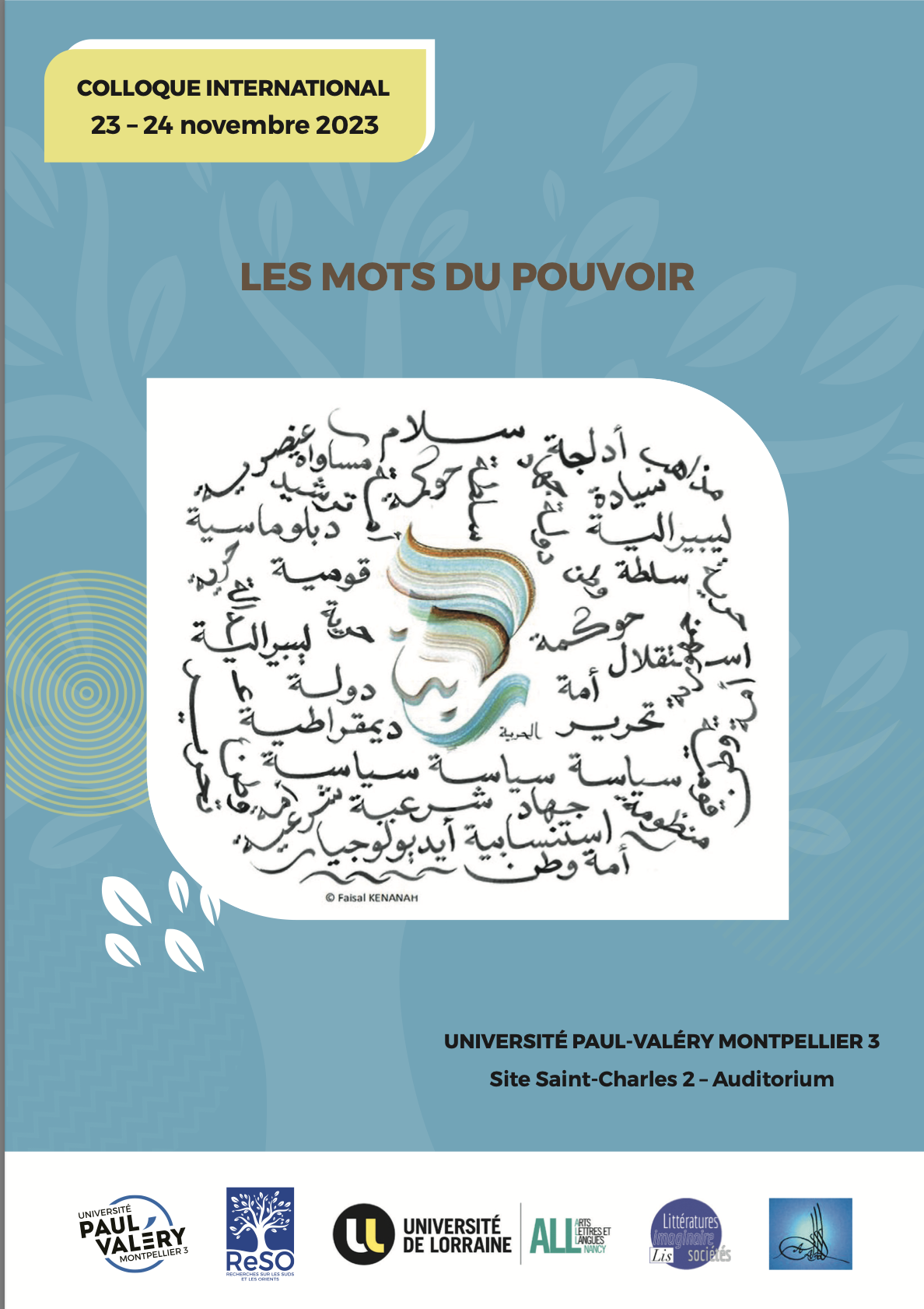 Colloque - Les Mots du Pouvoir - visuel