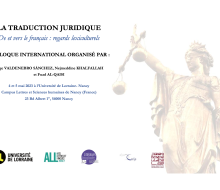 Colloque La Traduction Juridique - visuel